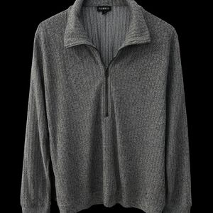 Torrid  WOMENS Charcoal Gray Zip-Neck Knit Sweater